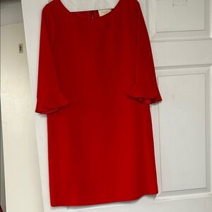 Kate spade  Red Long Sleeve Dress with Ruffle Cuffs nice for holidays size 2